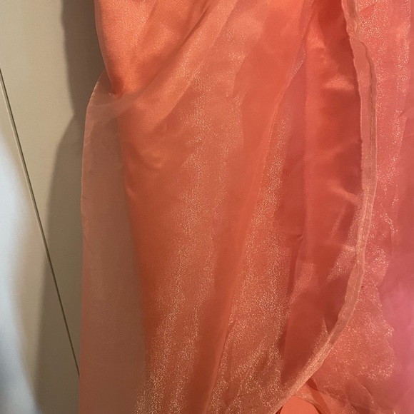 Handmade coral bridesmaid dress - Picture 3 of 5